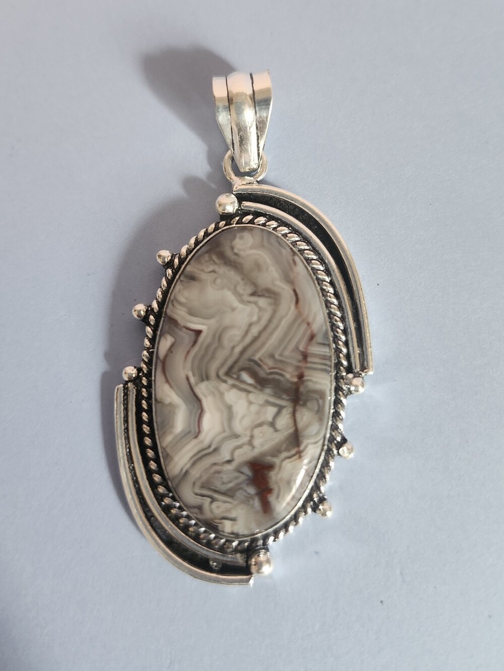 Natural Crazy Lace Agate Unique Sterling Silver 925 Setting New